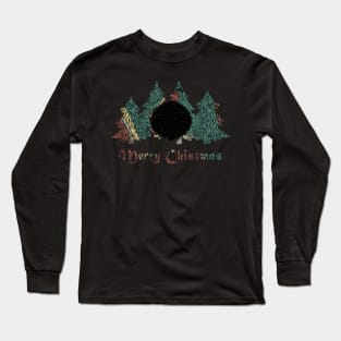 Galaxy Christmas Tree Pattern Line Art Long Sleeve T-Shirt